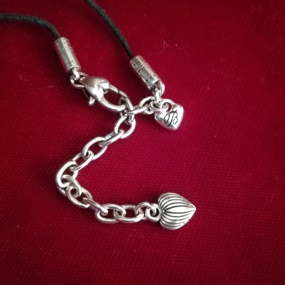 Vintage Brighton Drop Necklace on Black Chord - Picture 6 of 6